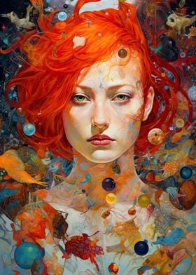 Red hair woman portrait