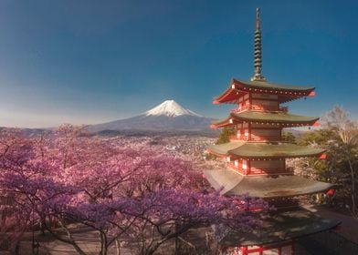 Chureito red pagoda fuji