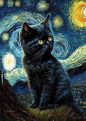 Cat van gogh