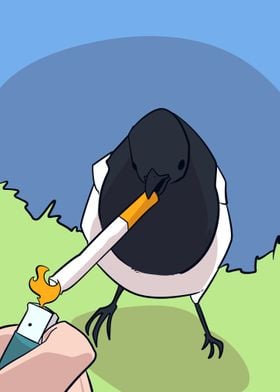 smoking bird