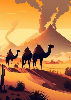 Camels desert