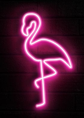 Flamingo bird neon sign