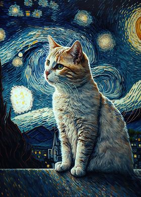 Cat van gogh