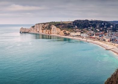 Etretat village panorama