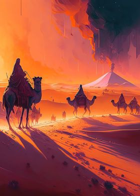 Camels desert