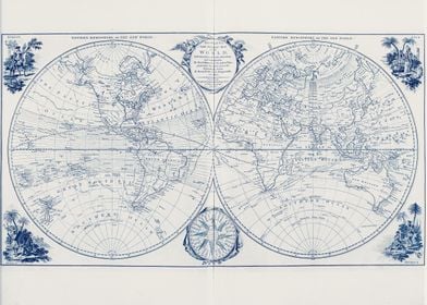 Vintage globe world map 