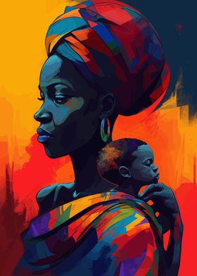 Black Mother Abstract