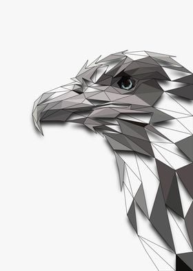 Eagle Low Poly Half Frame