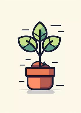 Cute Minimalist Pot Plant