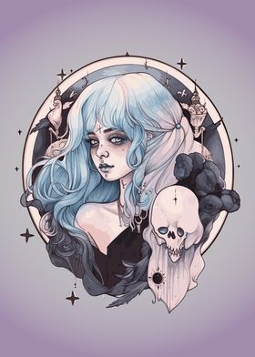 Pastel Goth Witch Girl' Poster by BestPrints | Displate