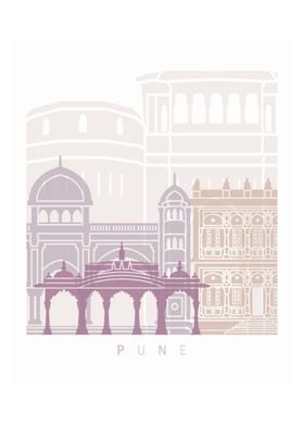 PUNE SKYLINE POSTER PASTEL