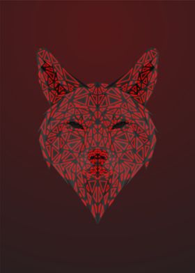 Wolf Low Poly Neon