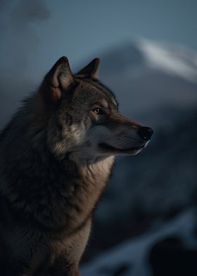 Arctic Wolf in the Snow