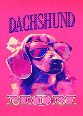 Pink Dachshund Mom Retro