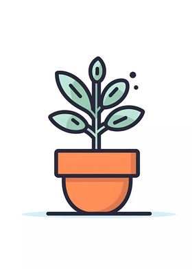 Cute Minimalist Pot Plant