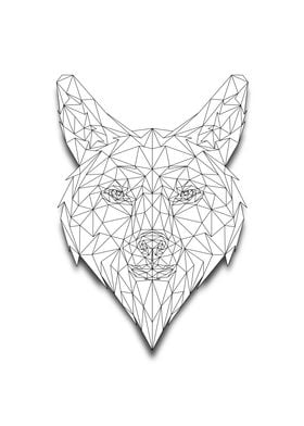 Wolf Low Poly Wireframe