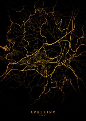 Avellino City Map Gold