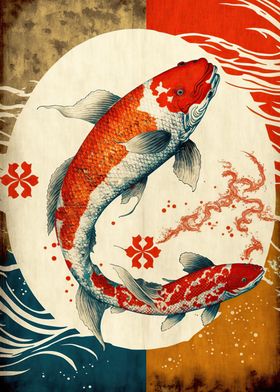 Japanese koi fish 