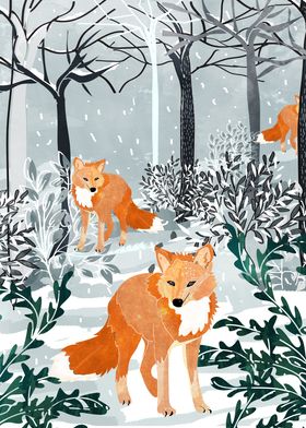 Fox Snow Walk