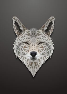 Wolf Low Poly Engraved