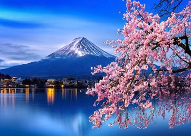 Fuji mountain at spring