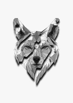 Wolf Low Poly Half Frame