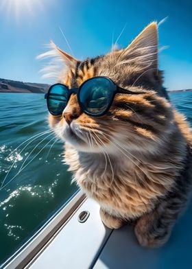 Cat on a Yacht