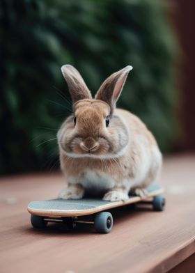 Rabbit is Skateboarding