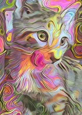 Abstract Cat Cute 