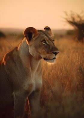 Lioness Wildlife Portrait