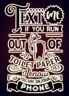 Funny Bathroom Neon Poster