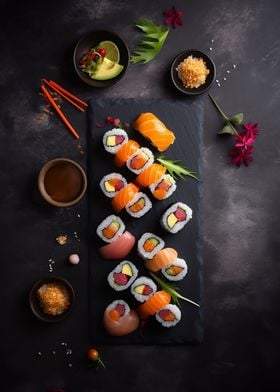 Awesome Sushi Lover Gifts' Poster, picture, metal print, paint by TW Design