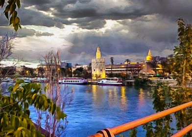 SEVILLE AT NIGHT SPAIN