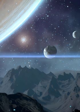 Space Scene Mountains