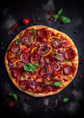 Tasty Salami Pizza