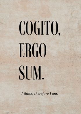 Forbedring lærer det er smukt Latin Quote Cogito Ergo' Poster by Jovana | Displate