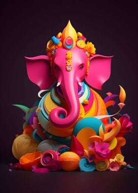 Ganesha god of art paper 