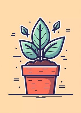 Cute Minimalist Pot Plant