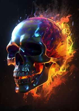 Burning Color Skull