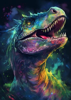 Chrome Dino' Poster by Naui Art, Displate