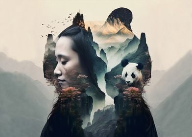 Fantasy Geisha panda