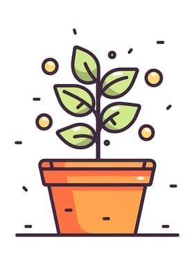 Cute Minimalist Pot Plant