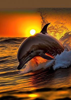 Dolphin surfing