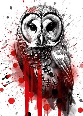 Barred Owl Ink Painting