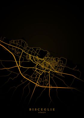 Bisceglie City Map Gold