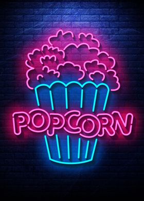 Popcorn Neon food sign