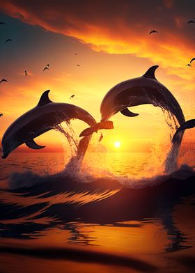 Dolphin surfing