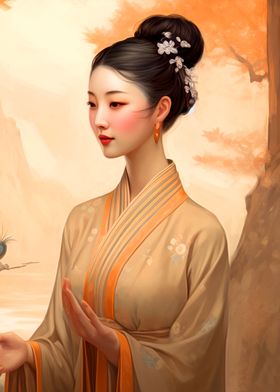 Asian Girl Painting