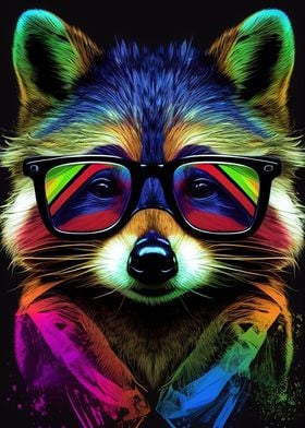 Colorful Raccoon Animals