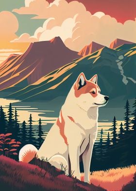 Akita Inu In Nature